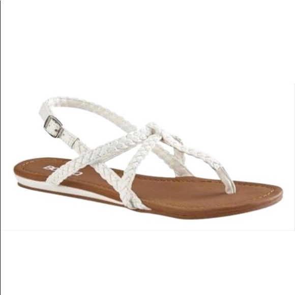 Bongo Ginger White Braided Flat Thong Sandals NWT - Picture 5 of 9